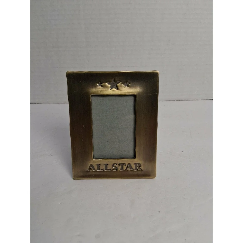 Vintage Allstar Photo Frame Metal Tabletop Stars‎ Rustic Bronze Tone